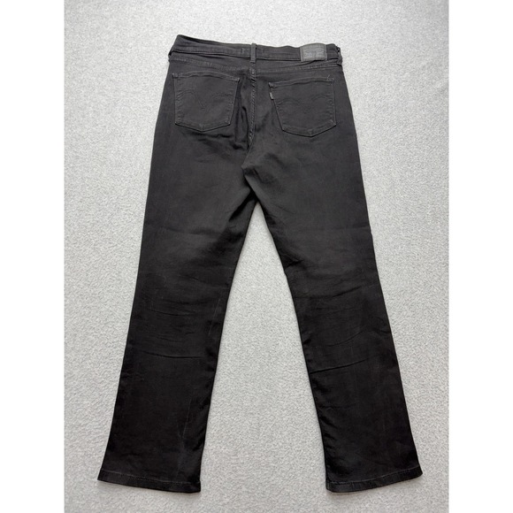 Levis Classic Straight Jeans Womens 8 Short Black Dark Wash Mid Rise Stretch - Picture 13 of 14